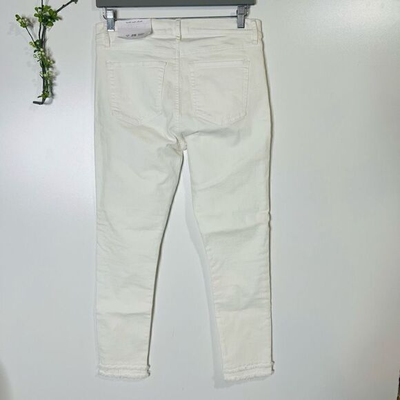LOFT Modern Skinny White Ankle Crop Jeans Raw Hem NWT - Picture 10 of 13